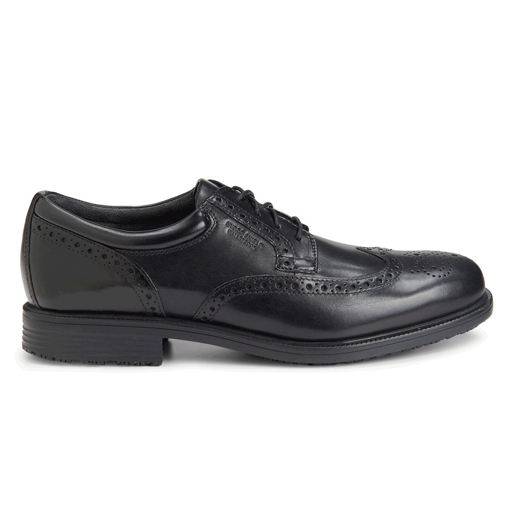 Rockport Mens Lead the Pack Waterproof Wingtip - Dress Shoes Black - LHE750486